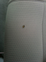 Burn hole in fabric seat