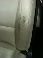 Damaged Leather seat