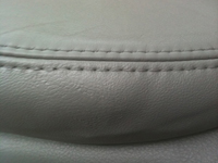 Repaired leather seat